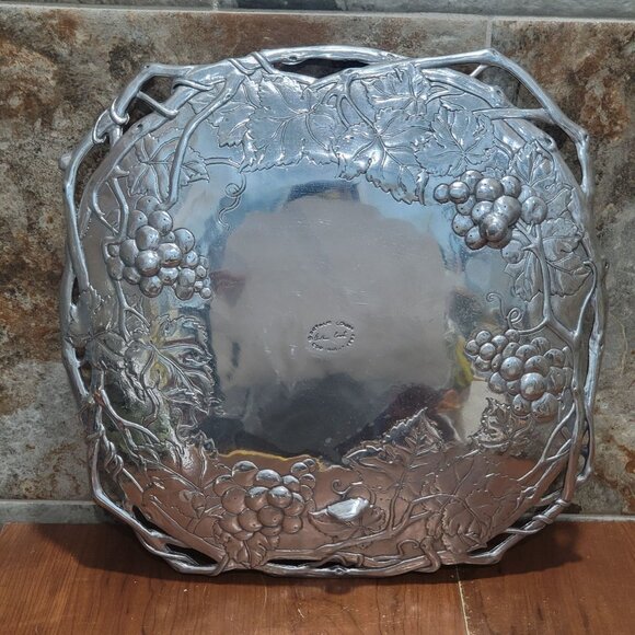 Arthur Court Large Grapevine Aluminum Tray Serving Platter1998 - Picture 3 of 12